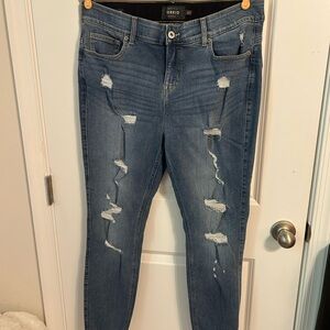 Torrid Blue Distressed Skinny Jeans